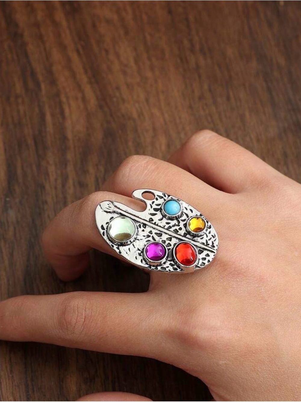 Vintage Painting Color Palette Ring - Picture 2 of 6